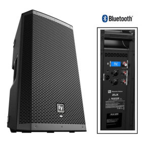 Cabina activa Electro-Voice ZLX-12P G2 de 12", 1000 W, SPL 127 dB, Bluetooth, mezclador digital y control remoto vía app, ideal para eventos profesionales.