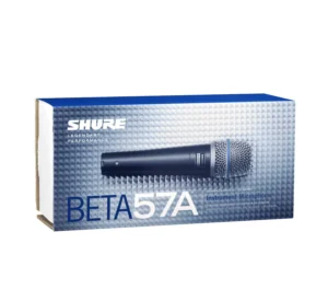 Shure Beta 57A – Micrófono dinámico supercardioide, alta precisión y durabilidad, ideal para instrumentos y voces en vivo o estudio.