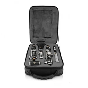 Clarinete Buffet Crampon Prodige BC2541-2-0GB en Sib, sistema Boehm 17/6. Fabricado en resina ABS con llaves niqueladas, incluye boquilla, estuche tipo mochila y accesorios. Ideal para estudiantes y academias. Sonido cálido y excelente afinación.