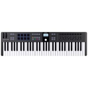 Controlador MIDI de 61 teclas con pads RGB, faders, perillas y control total de tu DAW. Incluye Analog Lab V, Ableton Live Lite y más. Compacto, versátil y de alta calidad.