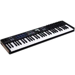 Controlador MIDI de 61 teclas con pads RGB, faders, perillas y control total de tu DAW. Incluye Analog Lab V, Ableton Live Lite y más. Compacto, versátil y de alta calidad.
