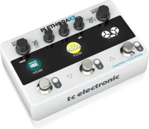 Pedal multiefectos PLETHORA X3 compacto con 3 slots personalizables, efectos TonePrint, looper estéreo y conectividad Bluetooth. Calidad profesional para guitarristas exigentes.