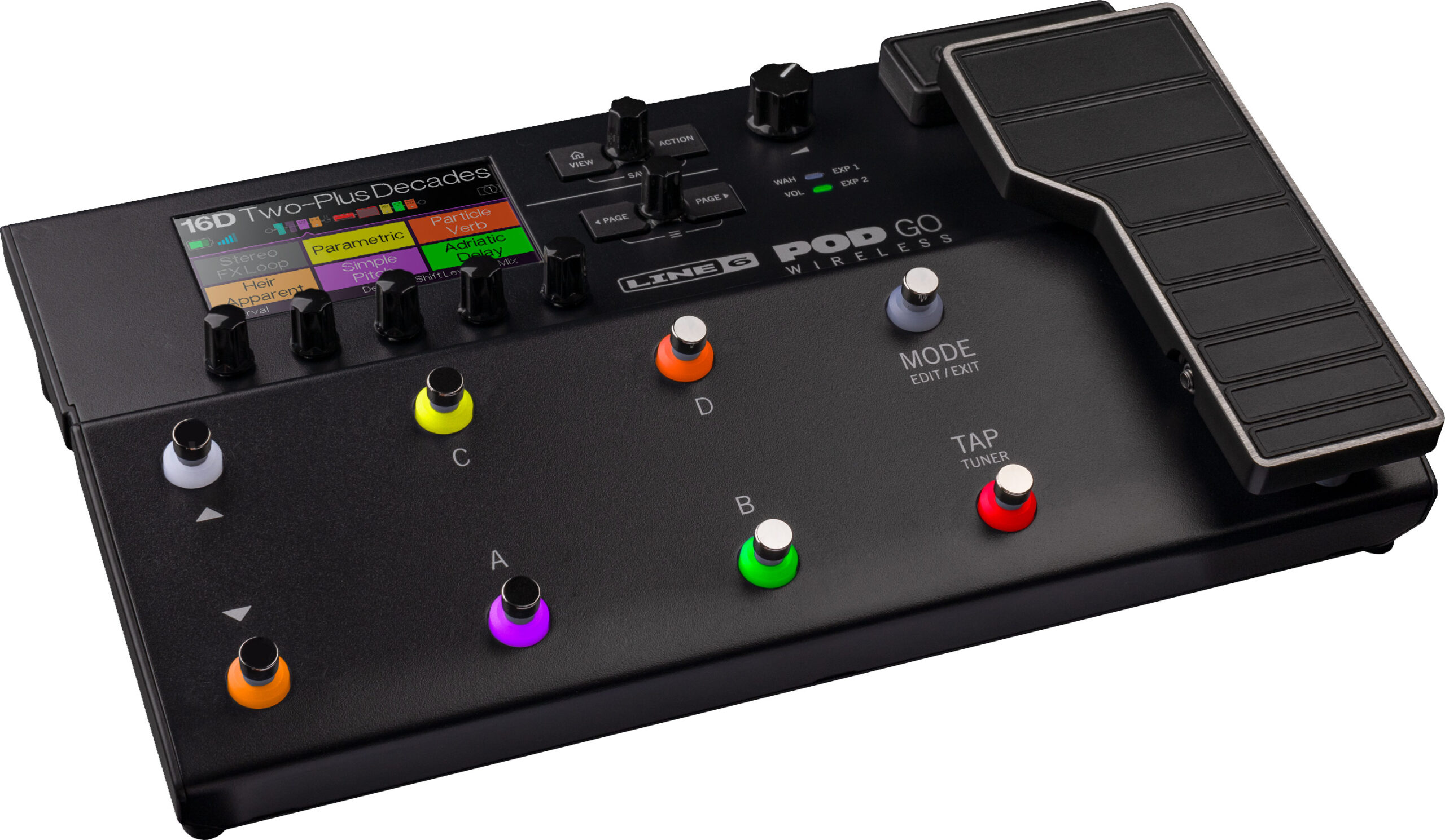 Line 6 Pod Go Wireless procesador de efectos compacto con tecnología HX Modeling y sistema Relay G10TII integrado.