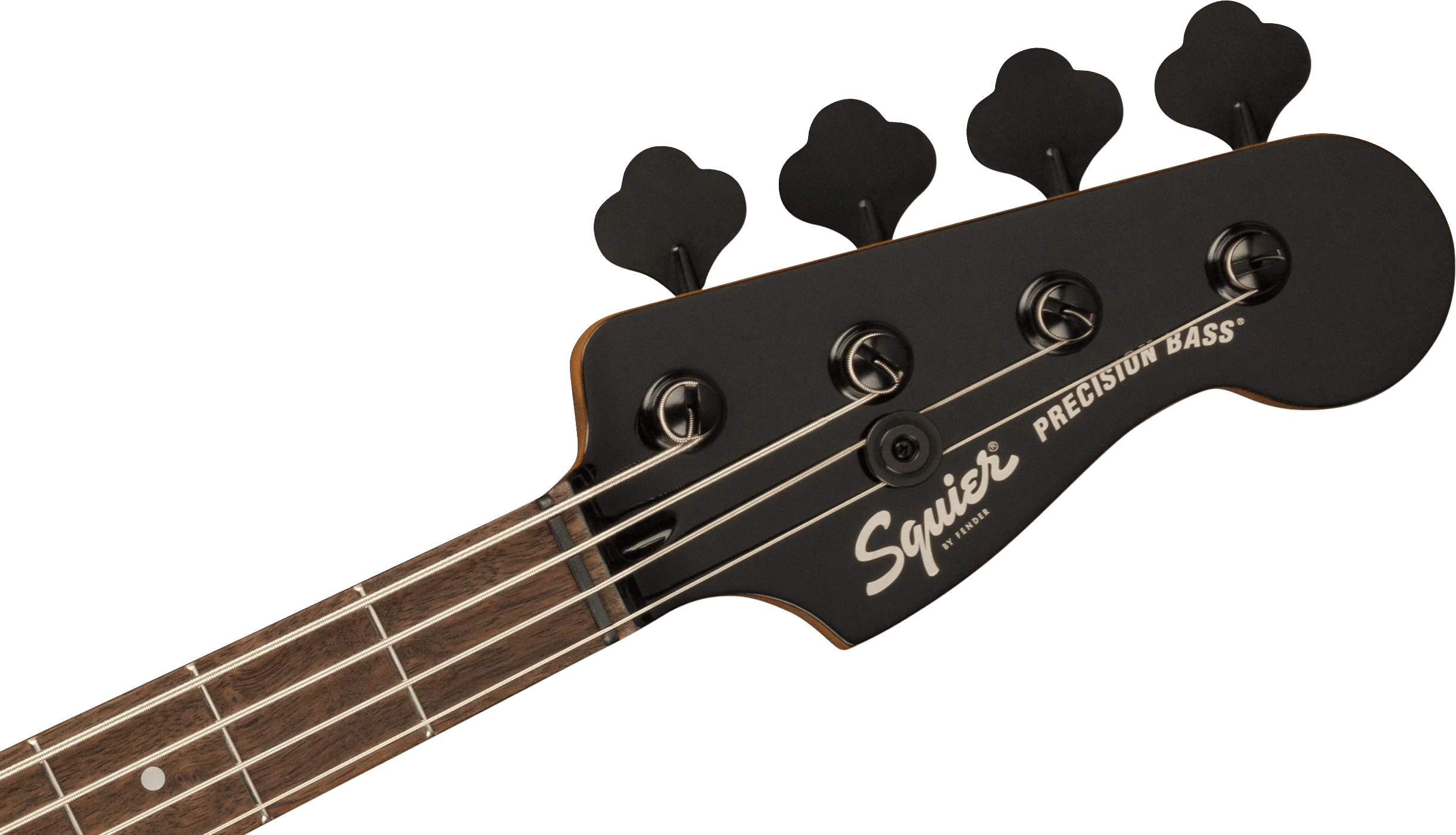Detalle cabezal Squier P Bass 5 cuerdas.