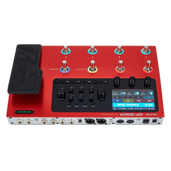 Valeton GP-200R mostrando superficie de control y conectores