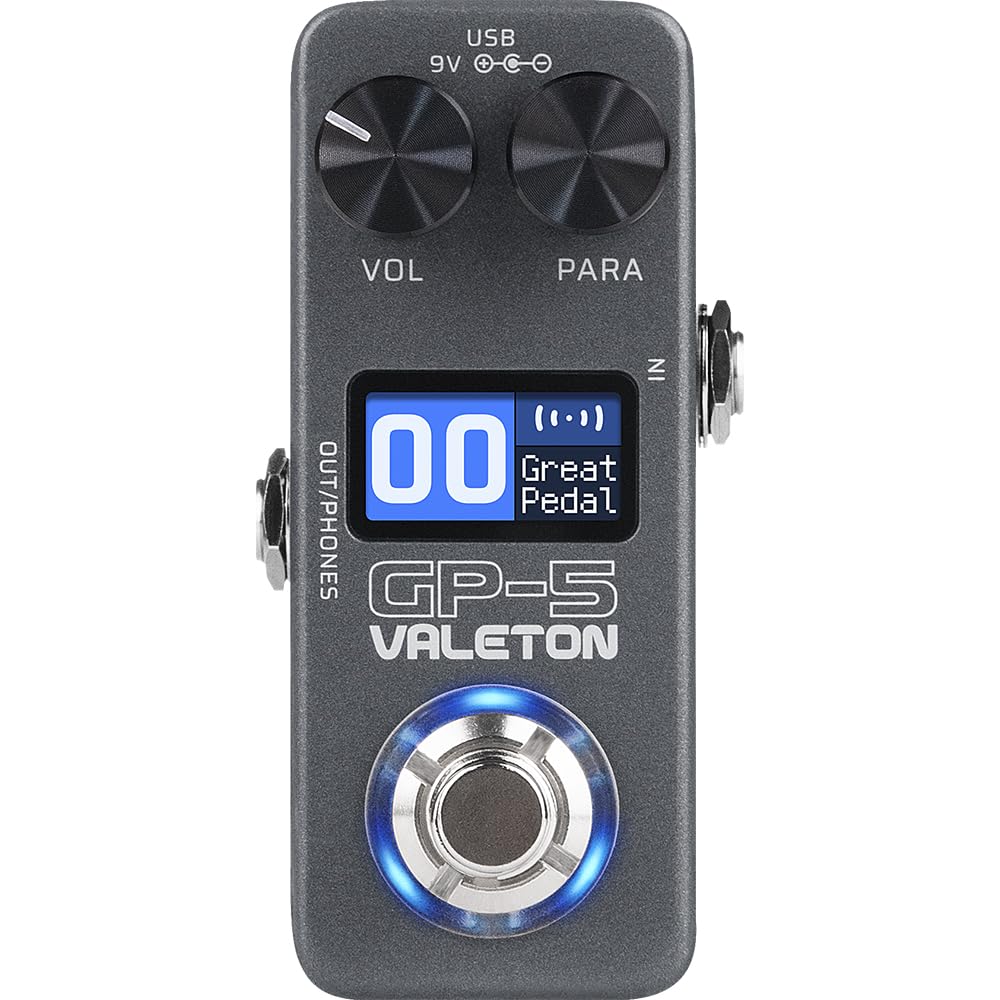 Pedal multiefectos Valeton GP-5 ultraligero con conectividad ampliada y sonido profesional