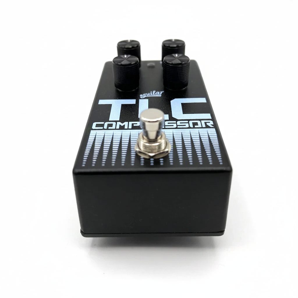 Pedal compresor TLC 2 Bass Compressor para bajo eléctrico en vista frontal