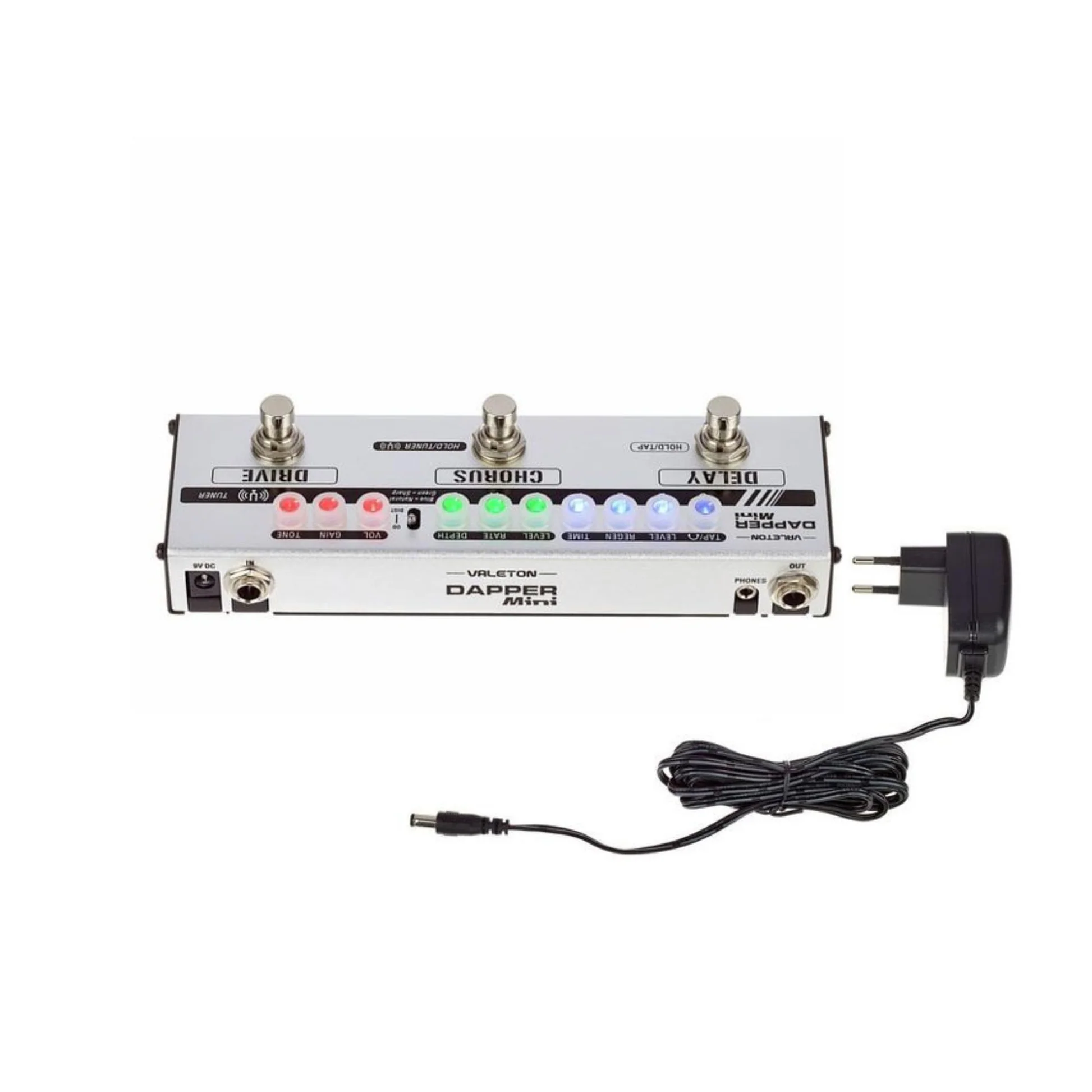 Pedalera compacta Valeton DAPPER Mini para ensayos y presentaciones