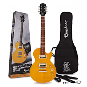 Guitarra eléctrica Epiphone Les Paul Special II color negro con doble humbucker.