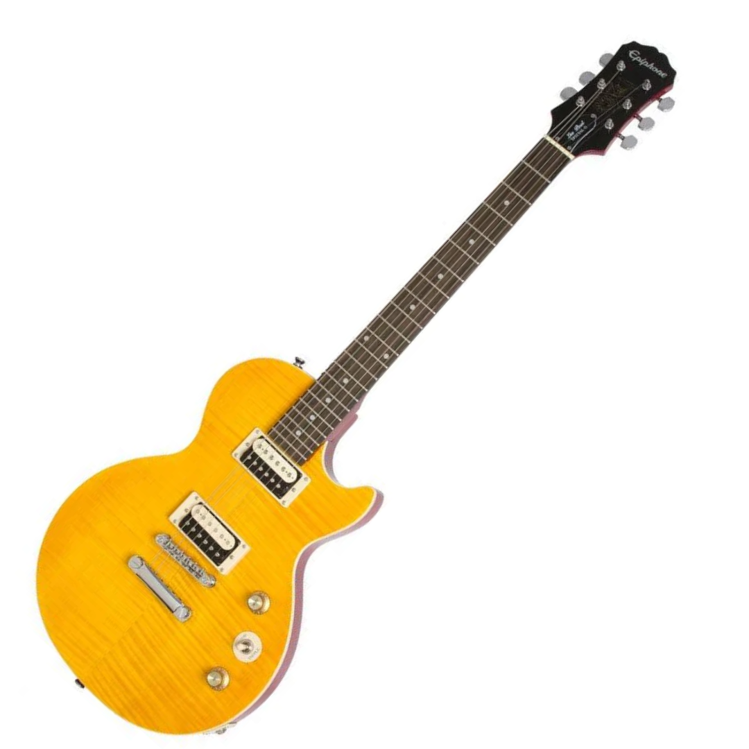 Epiphone Les Paul Special II con puente fijo y herrajes cromados.