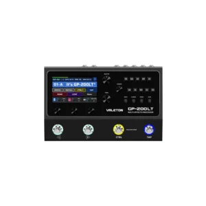 Pedal multiefectos Valeton GP200 Lite negro para guitarra eléctrica.
