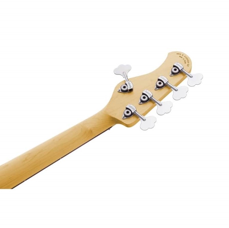 Bajo eléctrico Sadowsky MetroExpress Vintage 5JJ 3TSB M con cuerpo sunburst y golpeador claro.