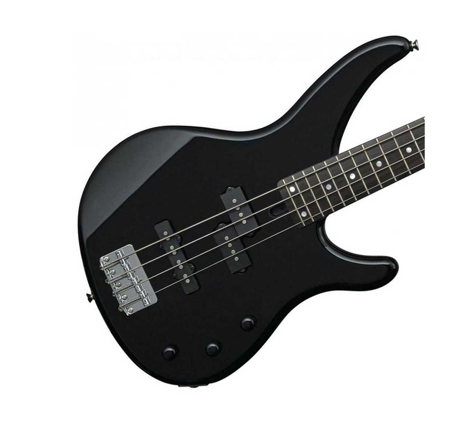 Yamaha TRBX174 bajo eléctrico negro con configuración de pastillas Precision y Jazz