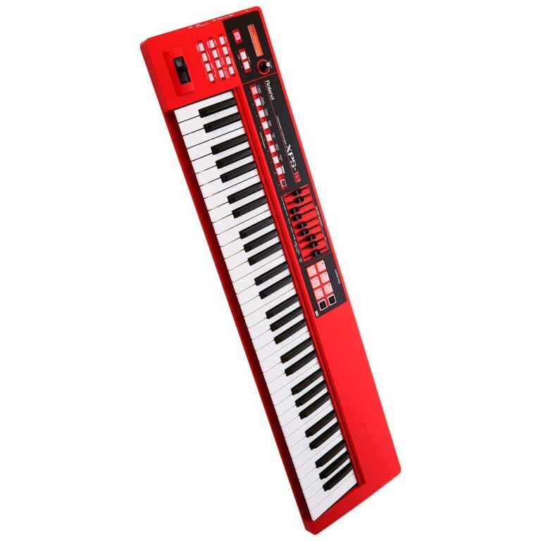 Roland XPS-10 sintetizador profesional rojo con 61 teclas dinámicas.
