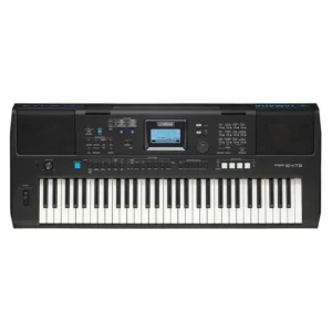 Teclado Yamaha PSR-E473 de 61 teclas sensibles con pantalla digital.