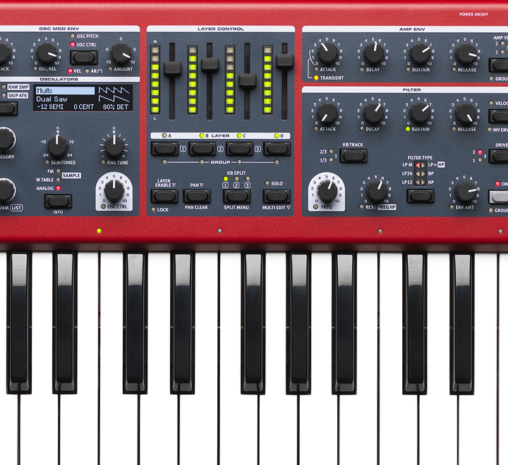 Teclado Nord Wave 2 con síntesis wavetable, FM y samples