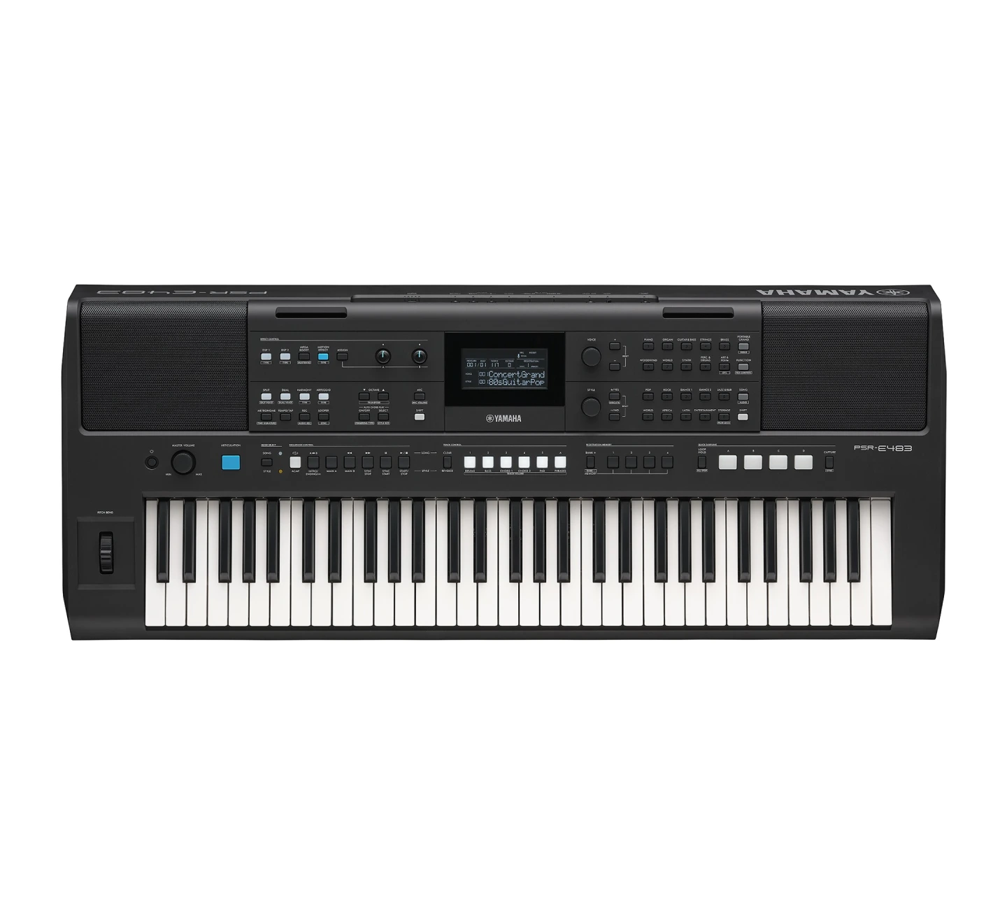 Teclado Yamaha PSR-E483 portátil de 61 teclas sensibles al tacto