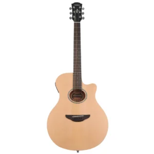 Guitarra electroacústica Yamaha APX600NT color natural con diseño delgado y cutaway.