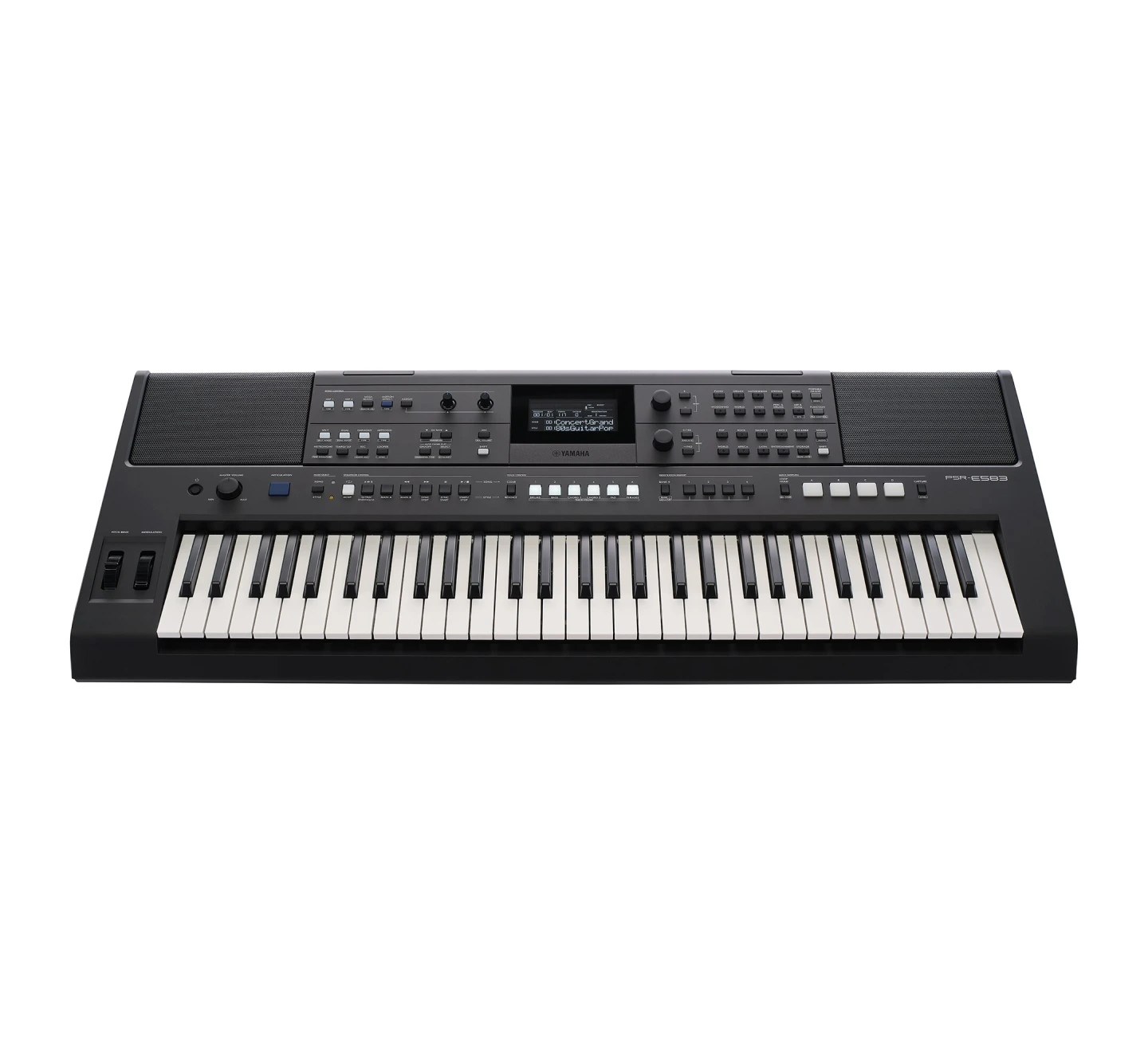 Piano teclado Yamaha PSR-E583 para aprendizaje y producción musical