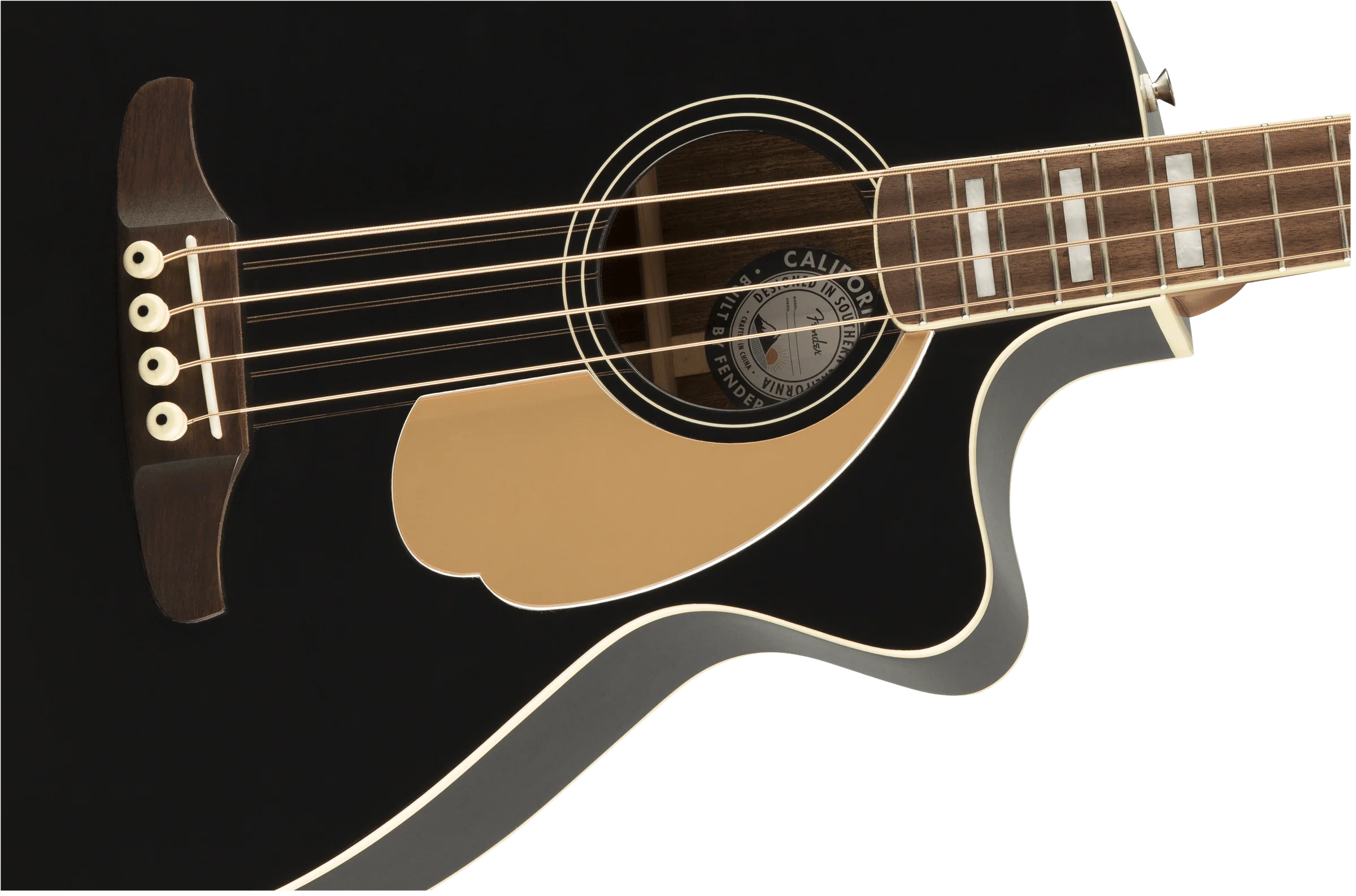 Bajo Fender Kingman negro con afinador integrado Fishman Presys Plus.